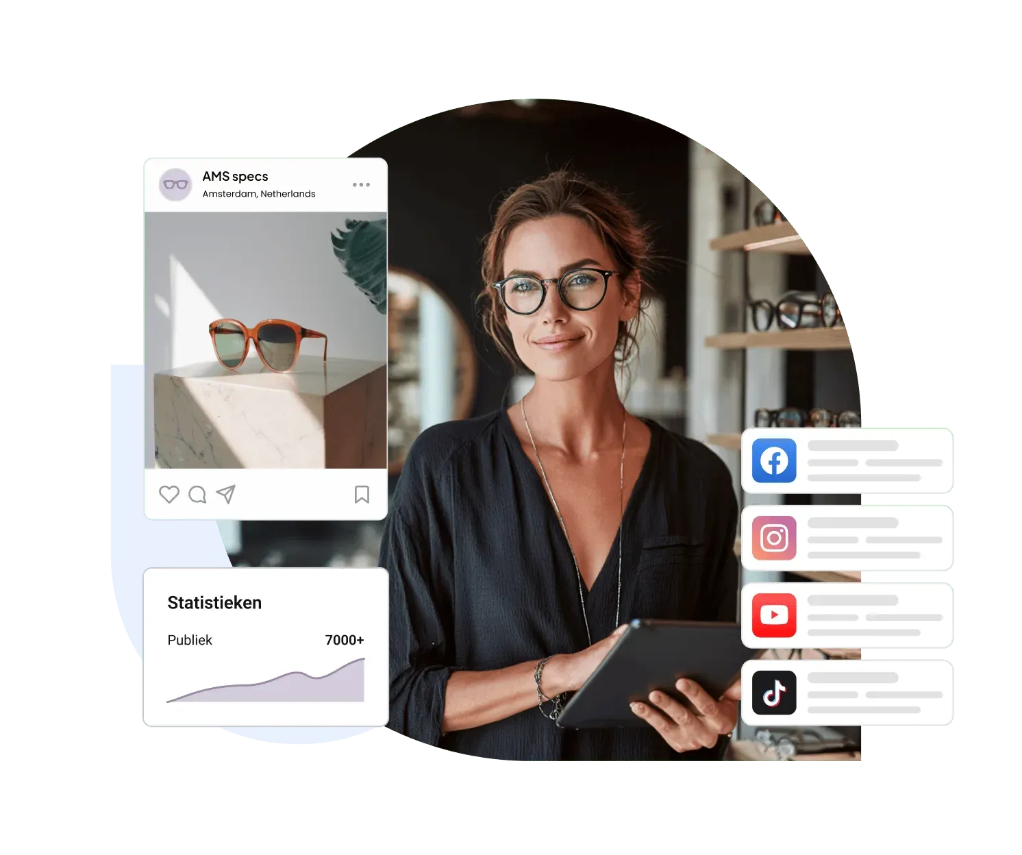 SocialPilot-dashboard waarin alle social media-kanalen vanuit één plek worden beheerd.