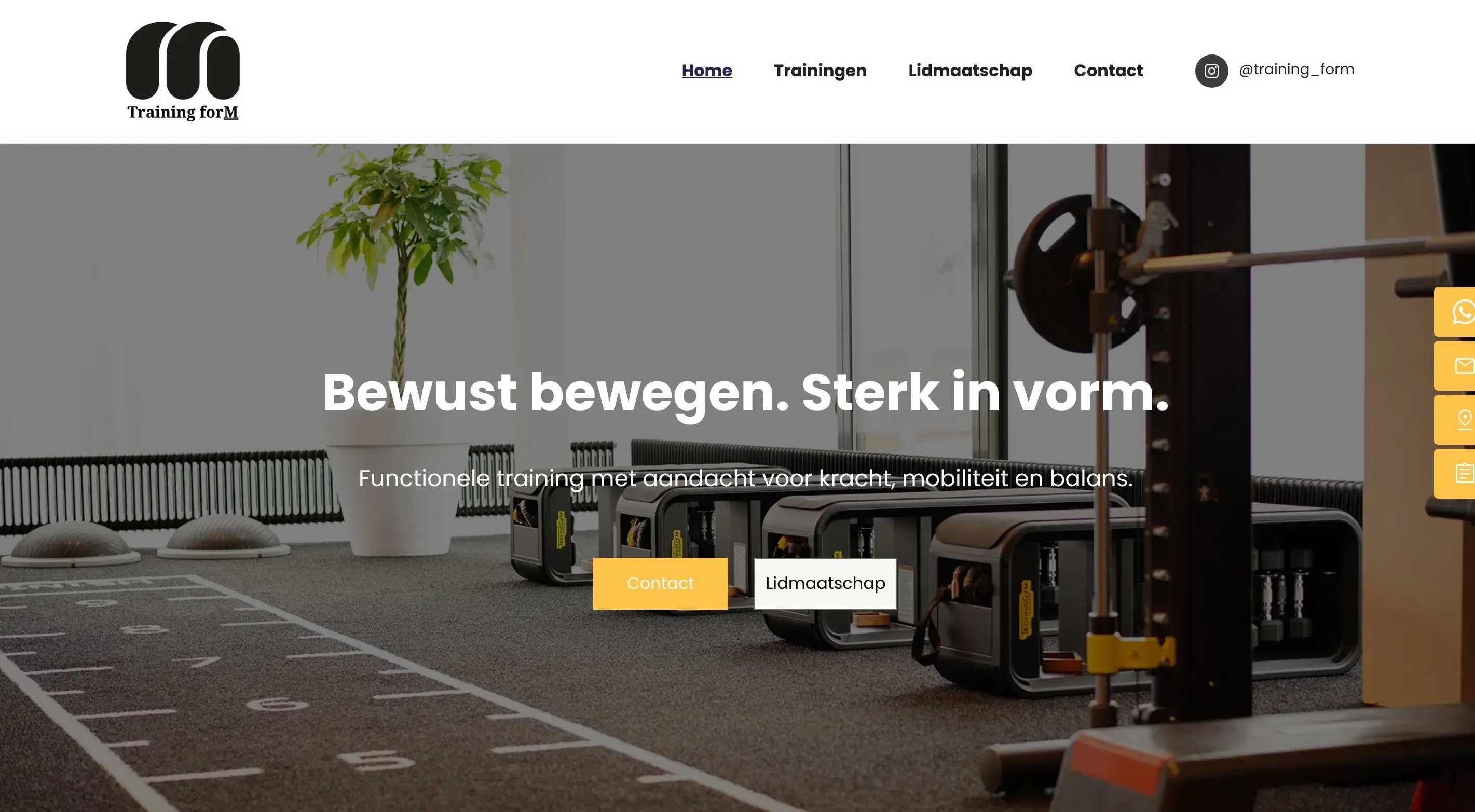 Homepage van Training form