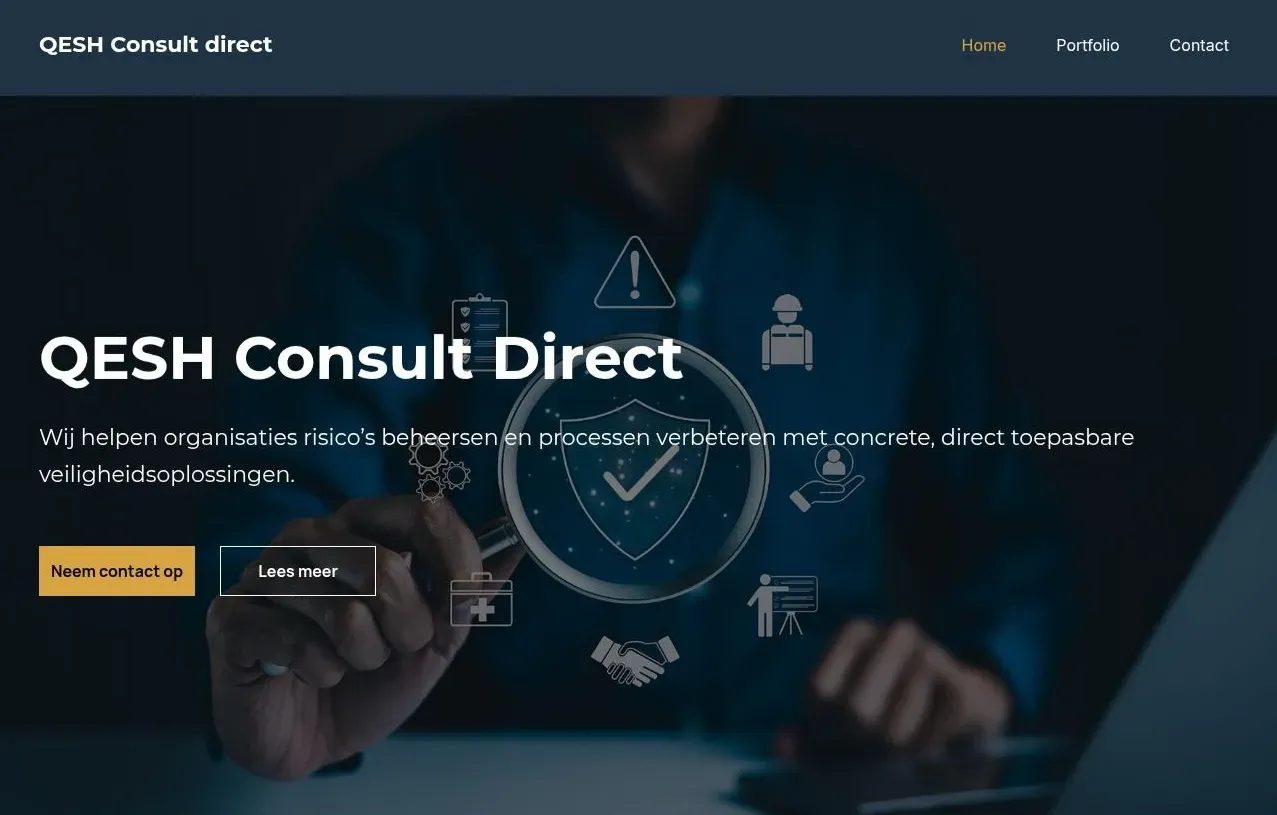 Homepage van QESH Consult Direct