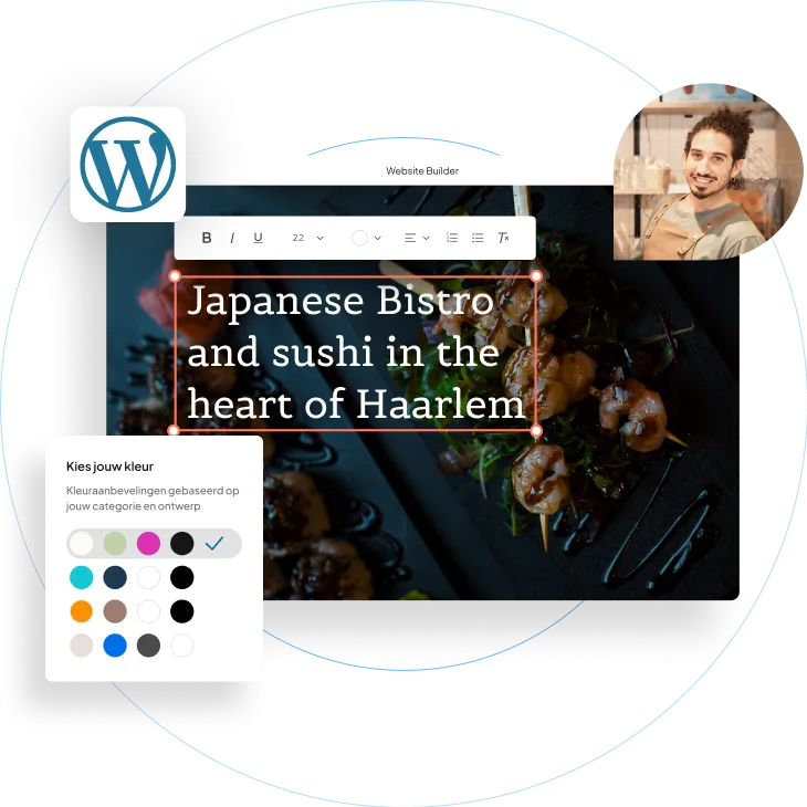 WordPress-beheeromgeving van een kunstenaarswebsite met een update-rapport: uptime 100%, back-up gemaakt.