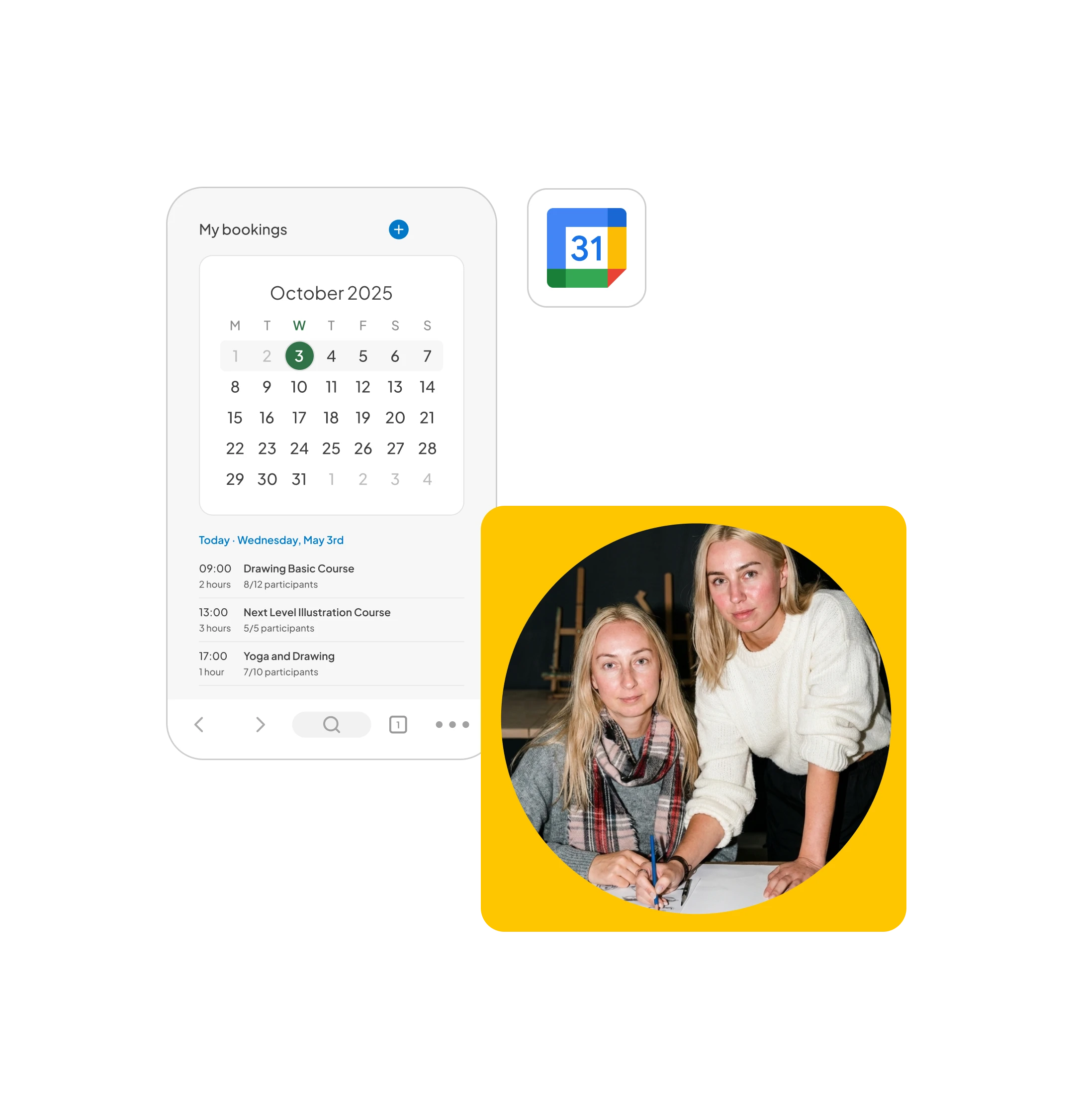A booking calendar that fits